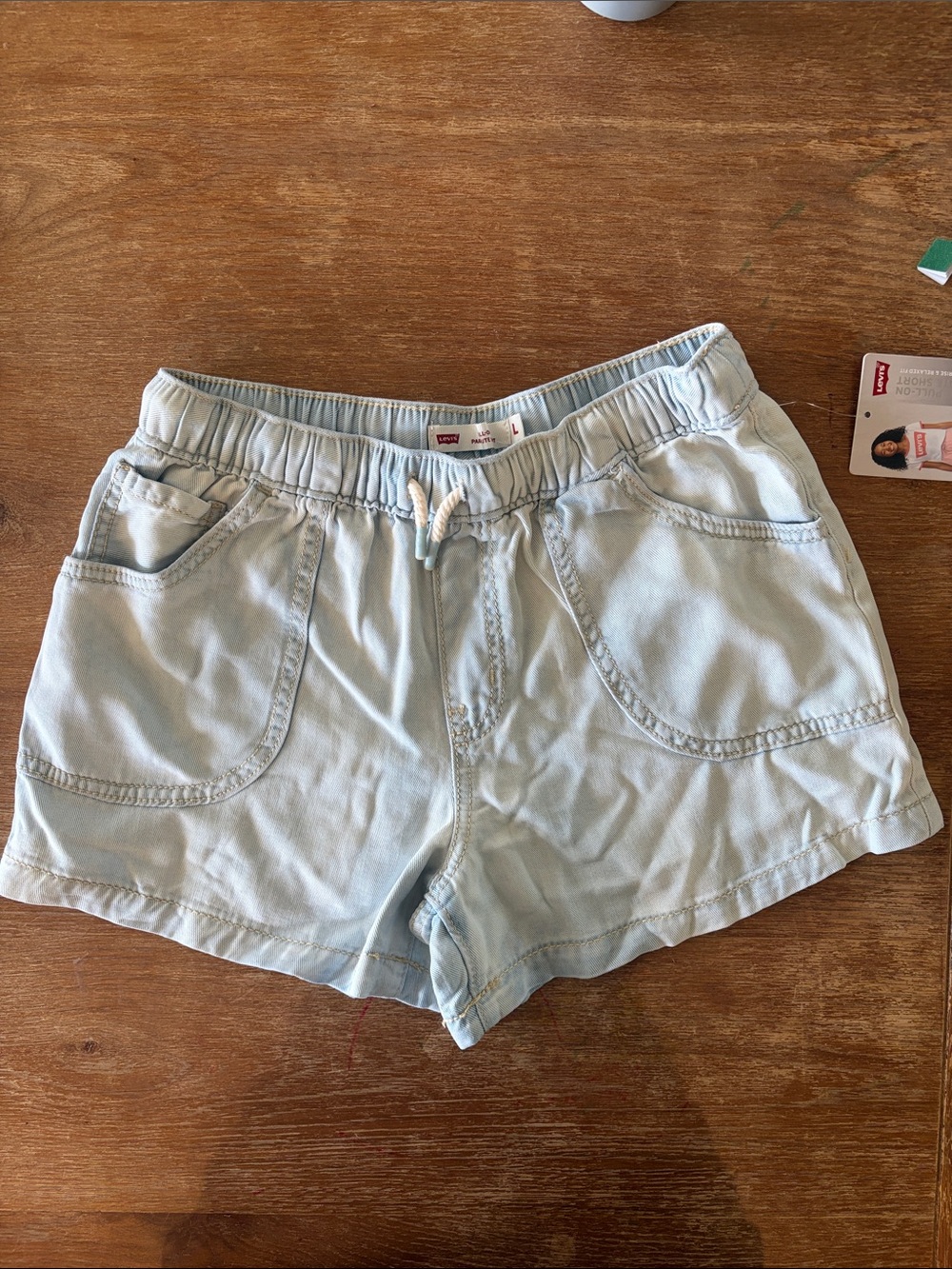 Levi's Light Blue Pull-on Parachute Shorts Girls